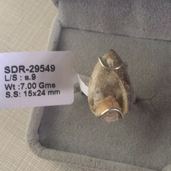 Made in USA NATURAL Spiralite Fossil Druzy SS925